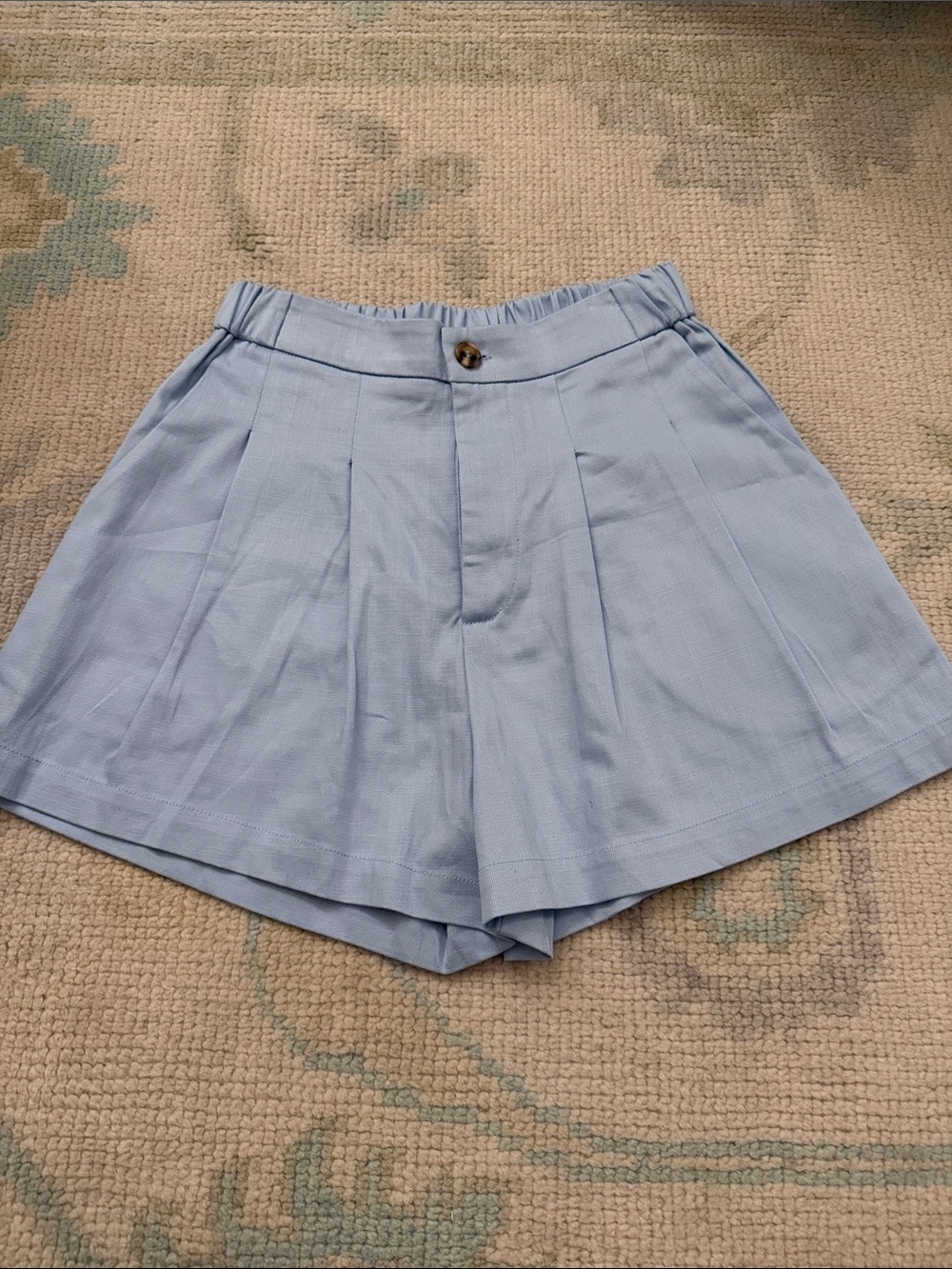 Allie Rose Light Blue Pleated Women’s Shorts